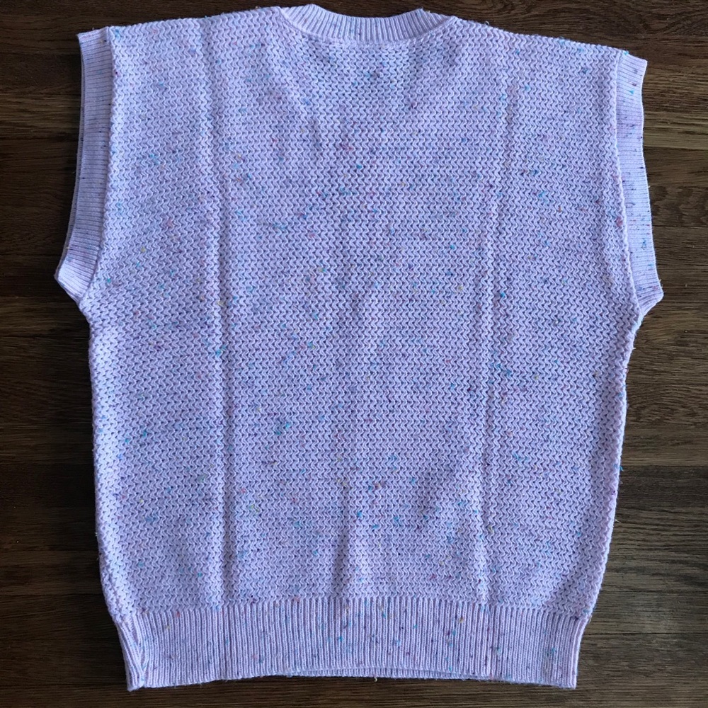 80s vintage sleeveless sweater pastel pink M L - Picture 6 of 7